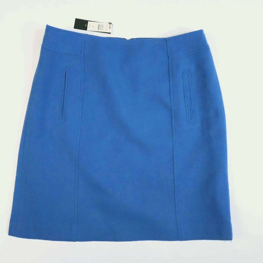 Talbots NWT Wool Blend Blue Speckled Lined Skirt Straight Pencil Women's 10
